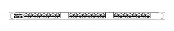 PPHD-19-24-8P8C-C5E-110D Патч-панель высокой плотности 19';, 0.5U, 24 порта RJ-45, категория 5E, Dual IDC Hyperline