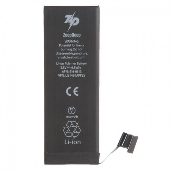 Аккумулятор для телефона iPhone 5 +20% увеличенной емкости в наборе ZeepDeep: батарея 1800 mAh, набор инструментов, пошаговая инструкция