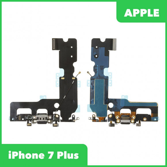 Системный разъем (разъем зарядки) для Apple iPhone 7 Plus c микрофоном, черный