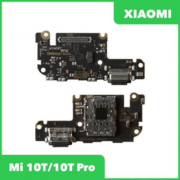 Системный разъем (разъем зарядки) для Xiaomi Mi 10T, 10T Pro, разъем SIM и микрофон