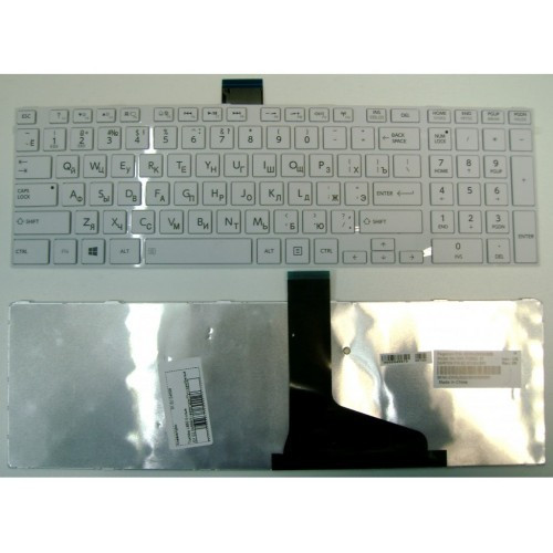Клавиатура для ноутбука TOSHIBA Satellite L850 L870 в рамке WHITE РУССКАЯ РАСКЛАДКА