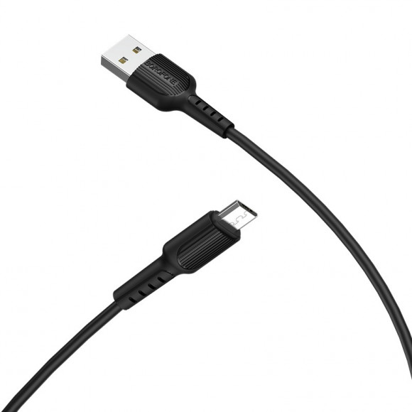 Кабель USB BOROFONE (BX16) Easy microUSB (1м) (черный)