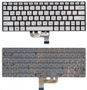 Клавиатура для ноутбука Asus UX333F серебристая с подсветкой