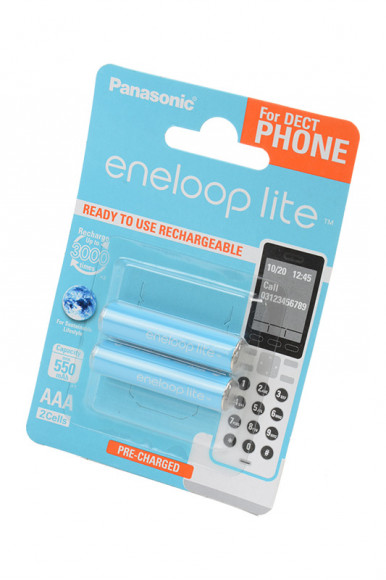 Аккумулятор Panasonic Eneloop lite BK-4LCCE/2DE 550мАч AAA DECT BL2, 1 штука