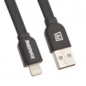 USB Дата-кабель "Remax" A-i 8-pin плоский, 1 метр, черный