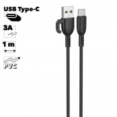 USB кабель BOROFONE BX91 Symbol Type-C, 3А, 1м, ABS (черный) USB кабель BOROFONE BX91 Symbol Type-C, 3А, 1м, ABS (черный)