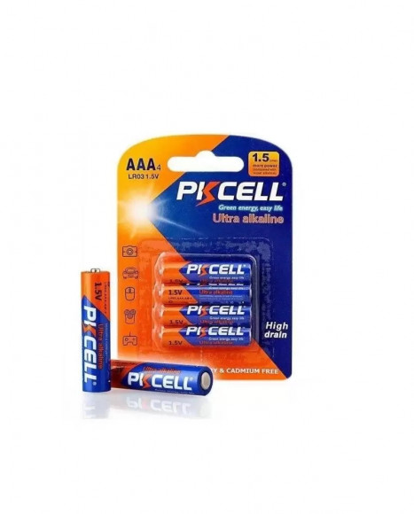 Батарейка (литиевый элемент питания) PKCELL 1, 5 В, пальчиковая, Li-Fe AAA-4B, 4 шт в блистере