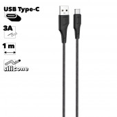 USB кабель Hoco X58 Airy Type-C, 1 метр, 2.4A, силикон, черный