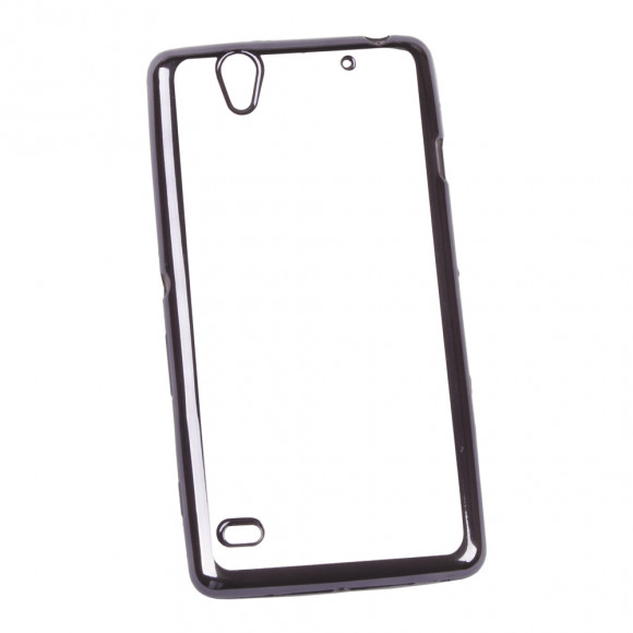 Силиконовый чехол "LP" для Sony Xperia C4 TPU (прозрачный с черной хром рамкой)