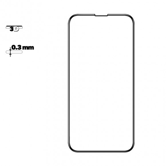 Защитное стекло Hoco A12 Nano для Apple iPhone 13 Mini 3D, 0.3 мм с черной рамкой