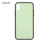 Защитная крышка "LP" для Apple iPhone X "Glass Case", салатовое стекло (коробка)