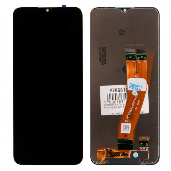 Дисплей для Samsung Galaxy A02s (A025F) + тачскрин, черный (оригинал LCD)