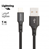 USB кабель Borofone BX20 Enjoy Charging Data Cable For Lightning, черный USB кабель Borofone BX20 Enjoy Charging Data Cable For Lightning, черный