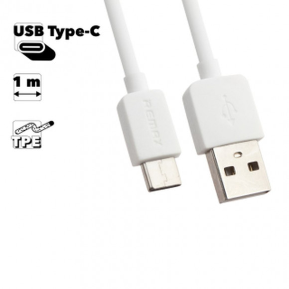 USB кабель Remax Light Series 1M Cable RC-006a USB Type-C, белый