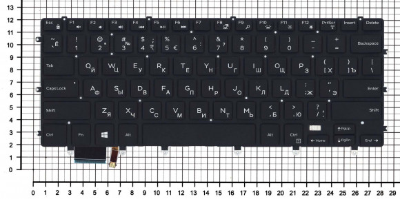 Клавиатура для ноутбука Dell XPS 15 9550, черная с подсветкой Клавиатура для ноутбука Dell XPS 15 9550, черная с подсветкой