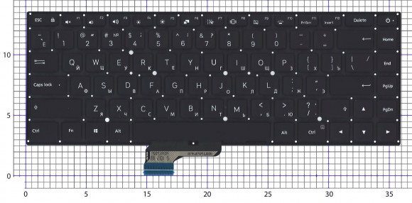 Клавиатура для ноутбука Xiaomi Mi Pro 15.6 черная без подсветки