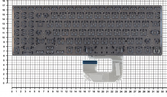 Клавиатура для ноутбука Asus UX561UA, Q505UA, серебристая без рамки, с подсветкой