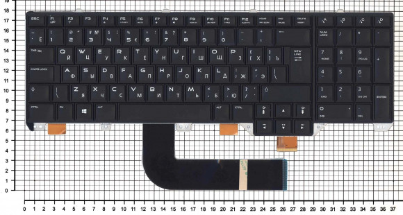 Клавиатура для ноутбука Dell Alienware M17x R5, черная с подсветкой Клавиатура для ноутбука Dell Alienware M17x R5, черная с подсветкой