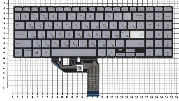 Клавиатура для ноутбука Asus VivoBook X513E серебристая