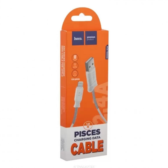 USB кабель Hoco X24 Piscec Charging Cable для Apple, 1 метр, белый
