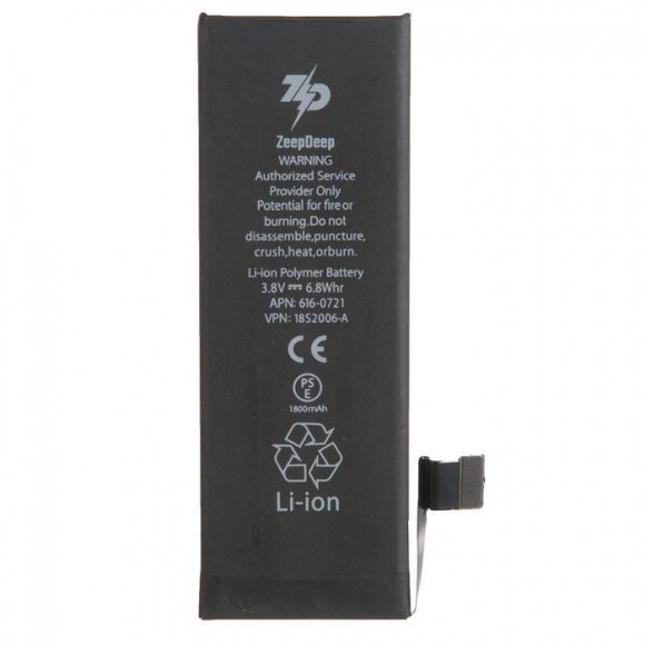 Аккумулятор для телефона iPhone 5s, iPhone 5c +13,3% увеличенной емкости в наборе ZeepDeep: батарея 1800 mAh, набор инструментов, монтажные стикеры, п