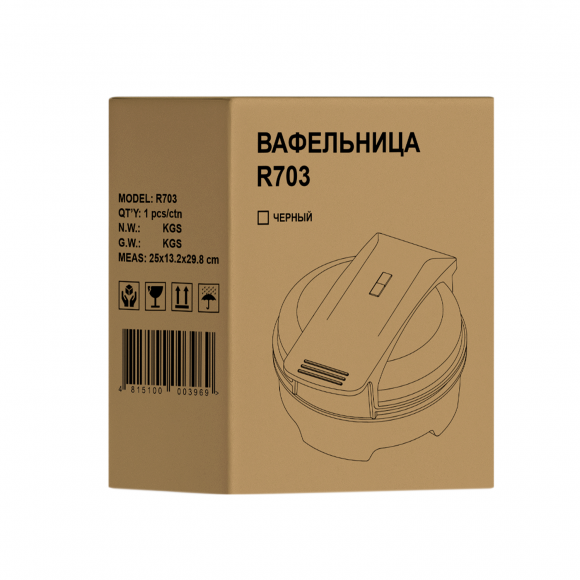 Вафельница RageX R703-000, 1000 Вт Вафельница RageX R703-000, 1000 Вт