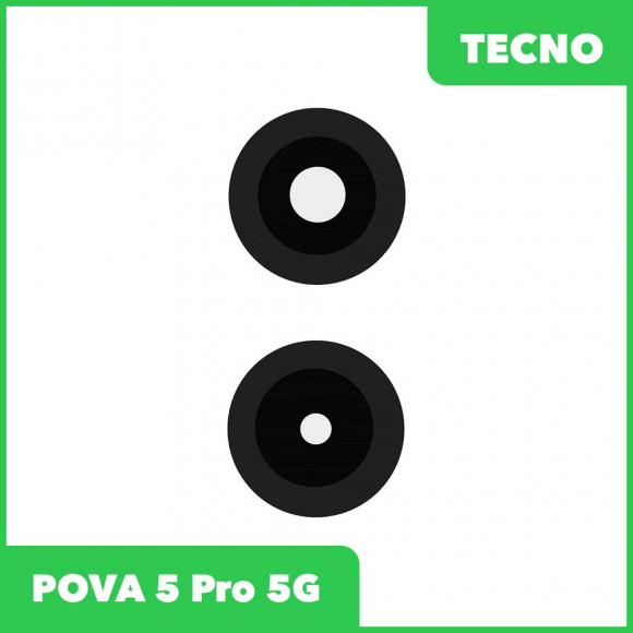 Стекло задней камеры для Tecno POVA 5 Pro 5G (чёрный)