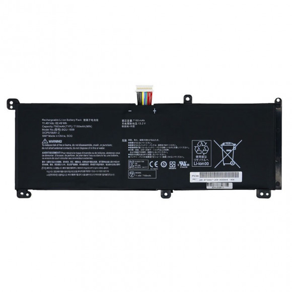 Аккумулятор для ThundeRobot (SQU-1609) Dino-X5Ta, X7a, X6, X8S, 82.49Wh, 7560mAh, 11.49V