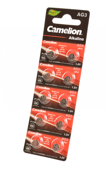 Батарейка (элемент питания) Camelion AG3-BP10 (0%Hg) AG 3 392 BL10, 1 штука