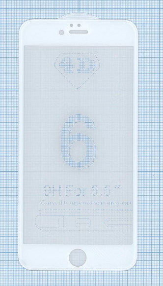 Защитное стекло 4D для Apple iPhone 6, 6S Plus белое