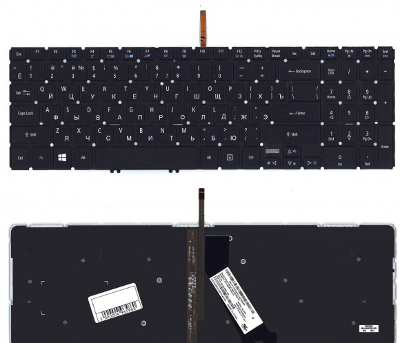 Клавиатура ACER TravelMate P658-M черная с подсветкой