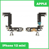Системный разъем (разъем зарядки) для Apple iPhone 12 Mini c микрофоном, белый Системный разъем (разъем зарядки) для Apple iPhone 12 Mini c микрофоном, белый