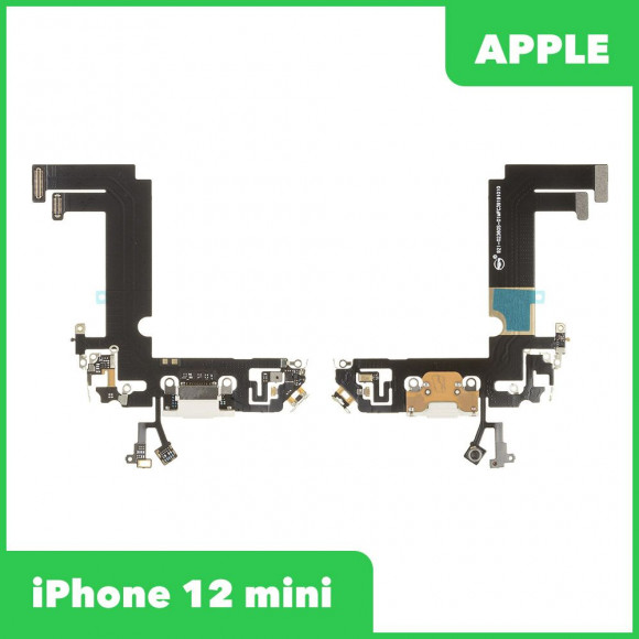 Системный разъем (разъем зарядки) для Apple iPhone 12 Mini c микрофоном, белый