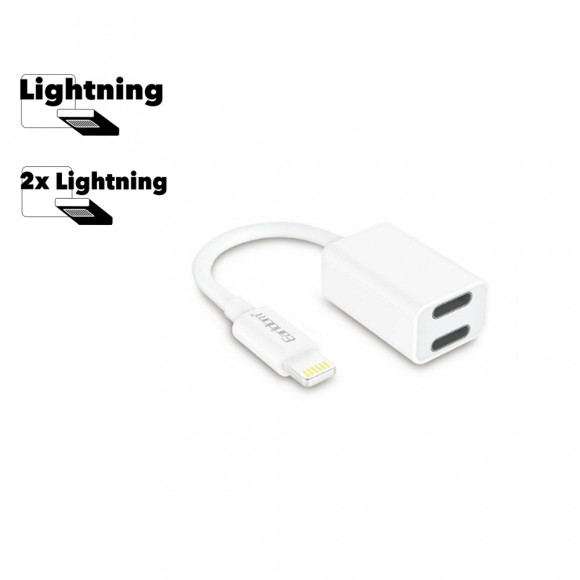 Адаптер Earldom ET-OT54 2 in 1 Lightning Interface 2А (Max), белый