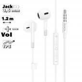 Гарнитура HOCO M109 Pure 3,5мм, вкладыши, громкость +/-, 1.2м (белый) Гарнитура HOCO M109 Pure 3,5мм, вкладыши, громкость +/-, 1.2м (белый)