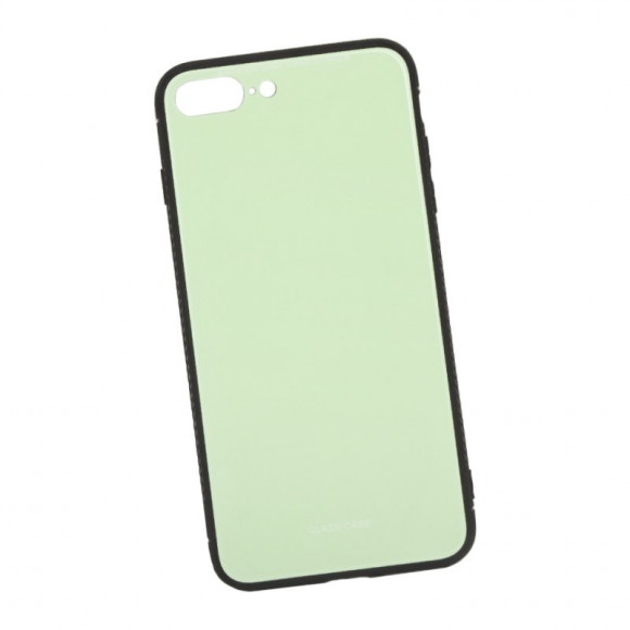 Защитная крышка "LP" для Apple iPhone 7 Plus, 8 Plus "Glass Case", салатовое стекло (коробка)