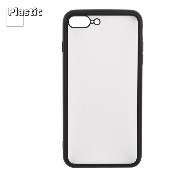 Защитная крышка "LP" для Apple iPhone 7 Plus, 8 Plus "Glass Case" с черной рамкой, прозр. стекло (коробка)