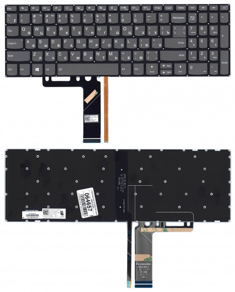 Клавиатура для ноутбука Lenovo IdeaPad 320-15ABR, 520-15IKB, черная с подсветкой