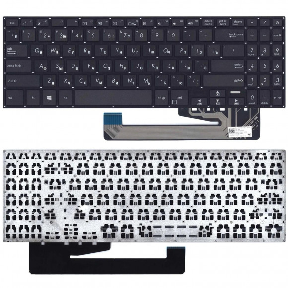 Клавиатура для ноутбука Asus YX560, YX560UD, X560UD черная, без рамки