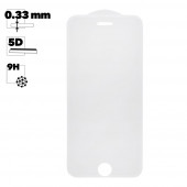 Защитное стекло "LP" для Apple iPhone 8, 7, 6s, 6 совместимое 5D c тонкой рамкой 0.33 мм, 9H, белое