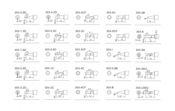 Жало для паяльника Quick 303-2CM