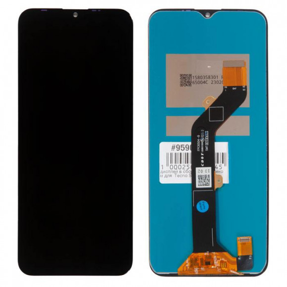 Дисплей в сборе с тачскрином для Tecno Spark 6 Go, черный (copy lcd)