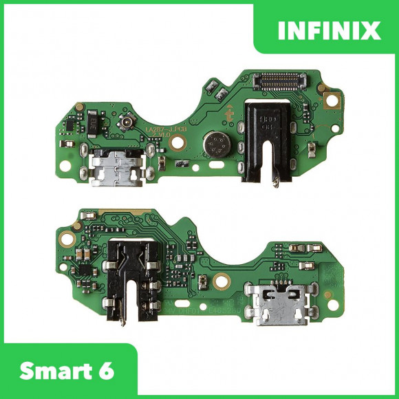 Системный разъем (разъем зарядки) для Infinix Smart 6, разъём гарнитуры и микрофон