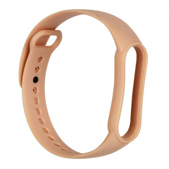 Силиконовый ремешок для Xiaomi Mi Band 5 (12), бледно-розовый, на кнопке