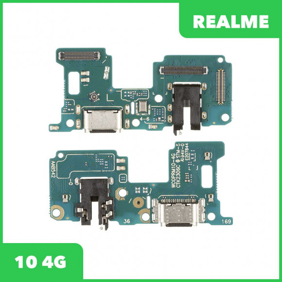 Системный разъем (разъем зарядки) для Realme 10 4G (RMX3630), микрофон