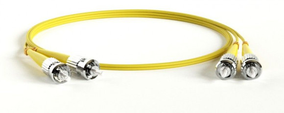FC-D2-9-ST/UR-ST/UR-H-1M-LSZH-YL Патч-корд волоконно-оптический (шнур) SM 9/125 (OS2), ST/UPC-ST/UPC, 2.0 мм, duplex, LSZH, 1 м Hyperline