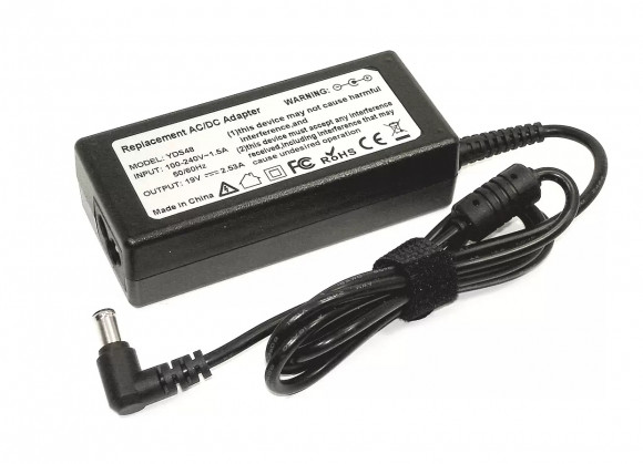 Блок питания для монитора и телевизора LCD 19В, 2.53A 48Вт, 6.5х4.4мм (OEM)