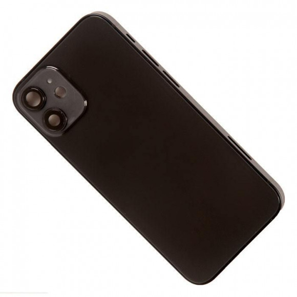 Задняя крышка корпуса в сборе с рамкой для Apple iPhone 12 Mini, черная