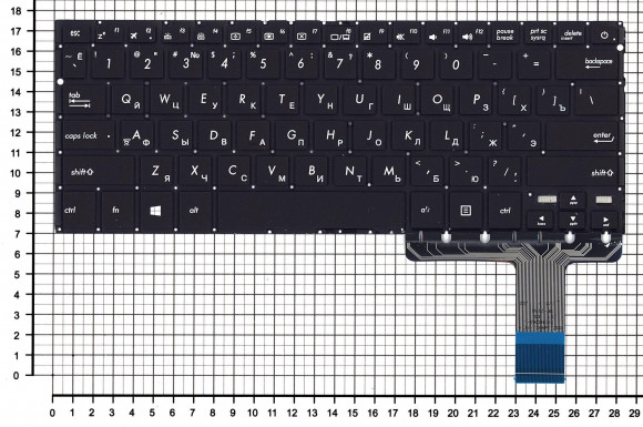 Клавиатура для ноутбука Asus ZenBook UX330CA, черная с подсветкой