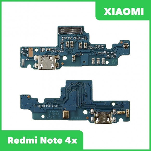 Системный разъем (разъем зарядки) для Xiaomi Redmi Note 4X c микрофоном (узкий)